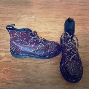 Dr. Marten boots. Unique floral print.  Size 7